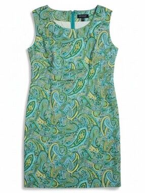 Jones New Yirk Signature Stretch Paisley Sleeveless Sheath Dress
